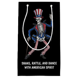 Sacola Para Presentes Pequena Esqueleto de dança engraçado