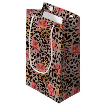 Estampa de leopardo elegante com flores tropicais 