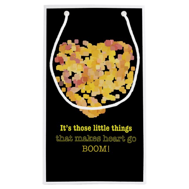 Sacola Para Presentes Pequena Estar apaixonado por aspas: São essas pequenas coi (Verso)