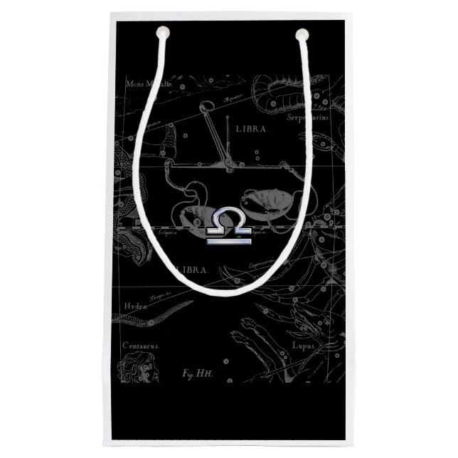 Sacola Para Presentes Pequena Estilo Cromo Libra Zodiac Sinal em Hevelius (Frente)