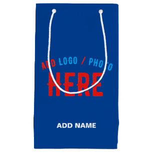 SACOLA PARA PRESENTES PEQUENA ESTILOSO MODERNO PERSONALIZADO COBALTO AZUL VERIFI