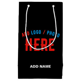 SACOLA PARA PRESENTES PEQUENA ESTILOSO MODERNO PERSONALIZÁVEL PRETO VERIFICADO M