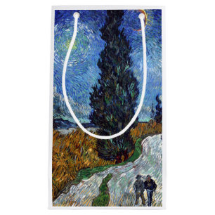 Sacola Para Presentes Pequena Estrada Com Ciprestes Impressionismo Van Gogh