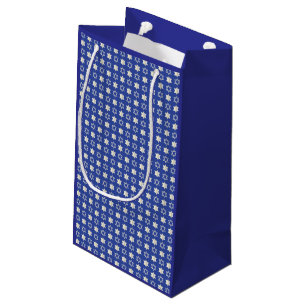 Sacola Para Presentes Pequena Estrela Azul/Branca de David Pattern Gift Bag