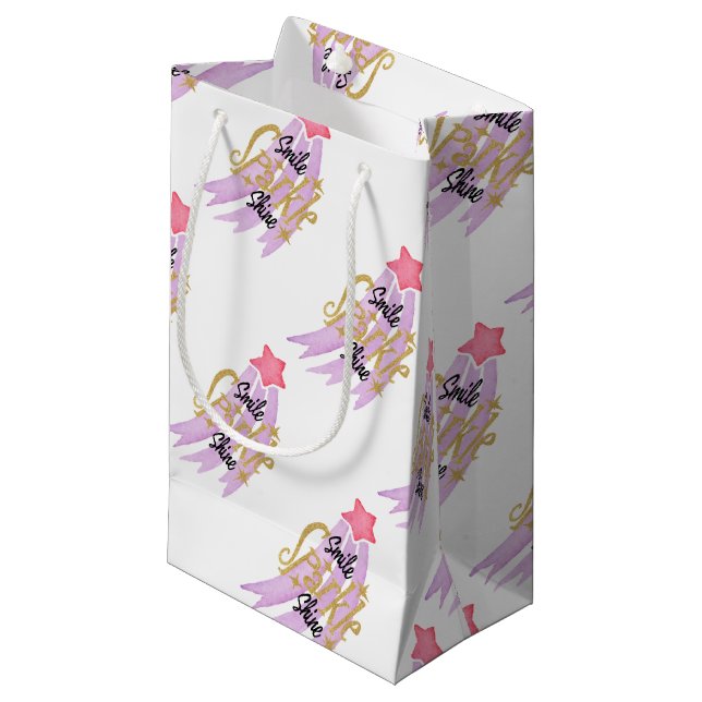 Sacola Para Presentes Pequena Estrela brilhante (Frente inclinada)