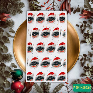 Sacola Para Presentes Pequena Estrelas de Natal da Raça Canina Pekingese