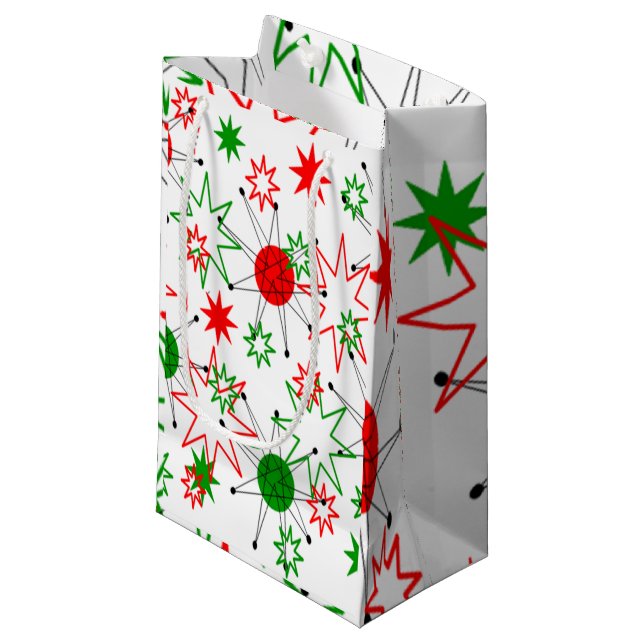 Sacola Para Presentes Pequena Estrelas de Natal Explosivas (Frente inclinada)