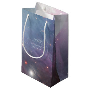 Sacola Para Presentes Pequena Estrelas do céu violeta orgânico nebulosa de orion