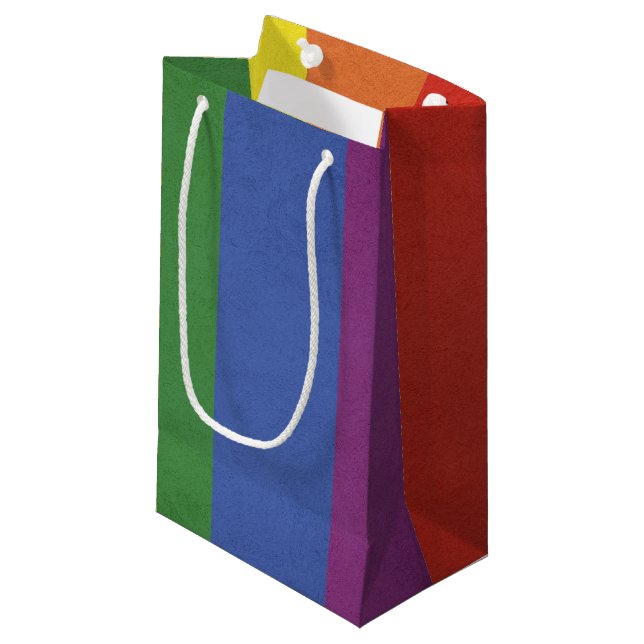 Sacola Para Presentes Pequena Estrias arco-íris (Frente inclinada)