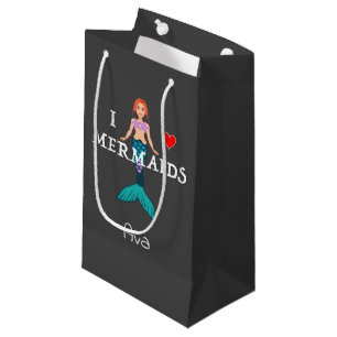 Sacola Para Presentes Pequena Eu adoro Design de Sereias - Saco do Presente - Pe