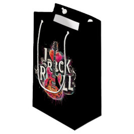 Sacola Para Presentes Pequena Eu Adoro Rock N Roll Pintura Elétrica De Violão