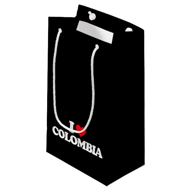SACOLA PARA PRESENTES PEQUENA EU AMO COLÔMBIA (Frente inclinada)