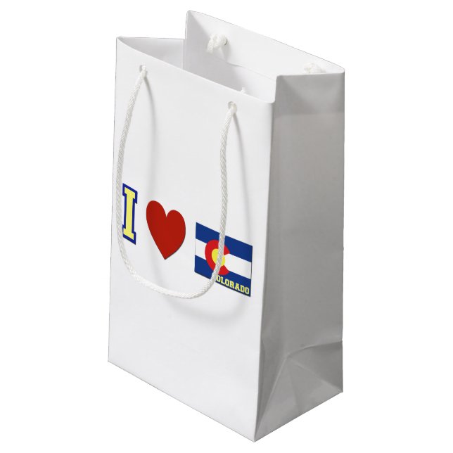 Sacola Para Presentes Pequena Eu amo Colorado (Verso inclinado)