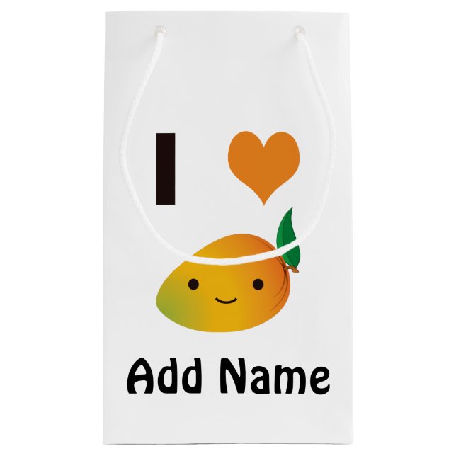 Sacola Para Presentes Pequena Eu coração Mango (Verso)