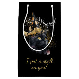 Sacola Para Presentes Pequena Eu sou o Magical Black Cat Personalizável Gift Bag