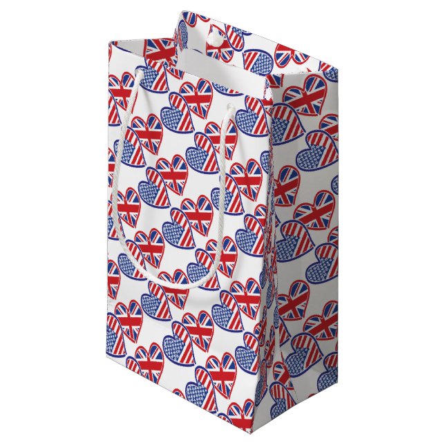Sacola Para Presentes Pequena EUA — UK-Love (Frente inclinada)