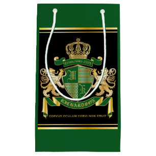 Sacola Para Presentes Pequena Faça seu próprio Casaco de armas emblema de leã