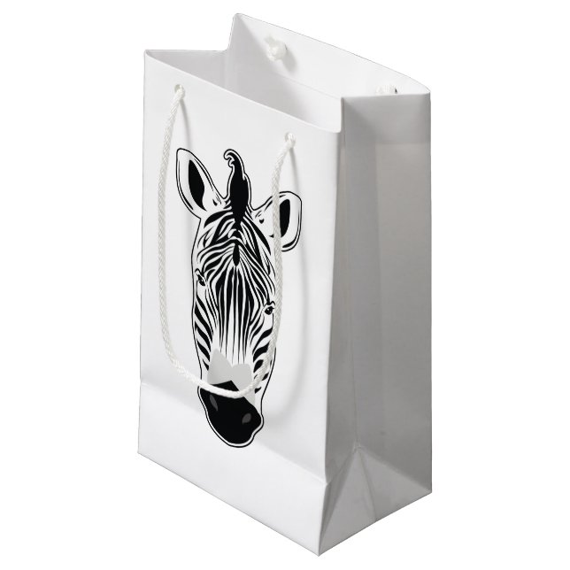 Sacola Para Presentes Pequena Face Zebra (Frente inclinada)
