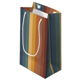 SACOLA PARA PRESENTES PEQUENA FAIXAS DE NEVOEIRO DE LARANJA TEAL