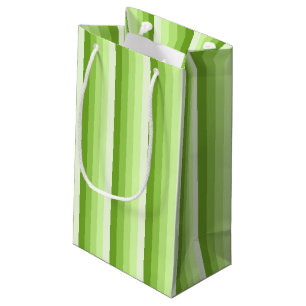 Sacola Para Presentes Pequena faixas de sombra do verde limão