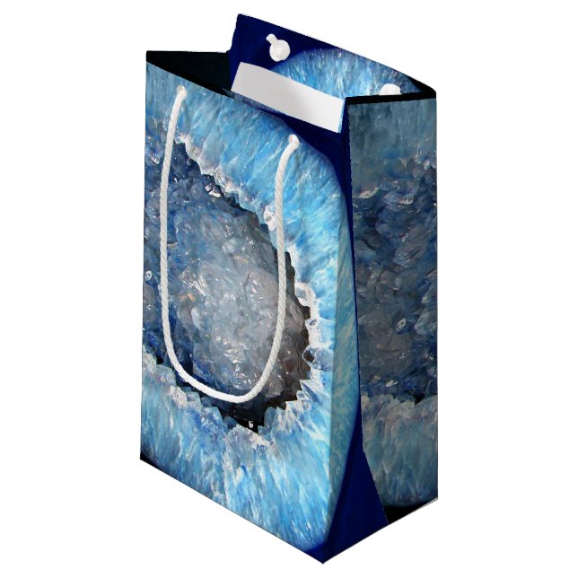 Sacola Para Presentes Pequena Falln Blue Crystal Geode (Frente inclinada)