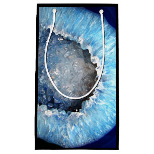 Sacola Para Presentes Pequena Falln Geode de cristal azul