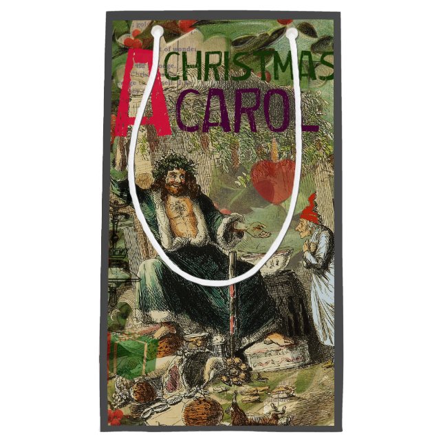 Sacola Para Presentes Pequena Fantasma da Ilustração de Natal Presente (Frente)