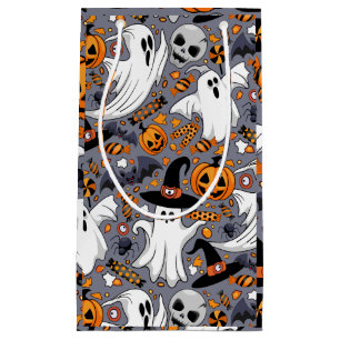 Sacola Para Presentes Pequena Fantasmas Spooky e Monstros Cute Assustadores