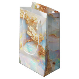 Sacola Para Presentes Pequena Faux Holographic Iridescente Opal Crystal Fantasy