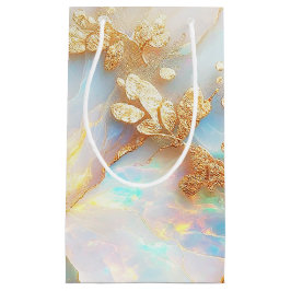 Sacola Para Presentes Pequena Faux Holographic Iridescente Opal Crystal Fantasy