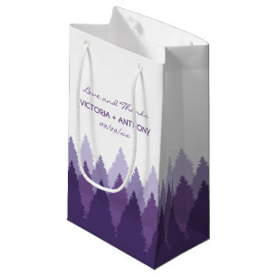 Sacola Para Presentes Pequena Favor de Casamento de Florestas Roxas