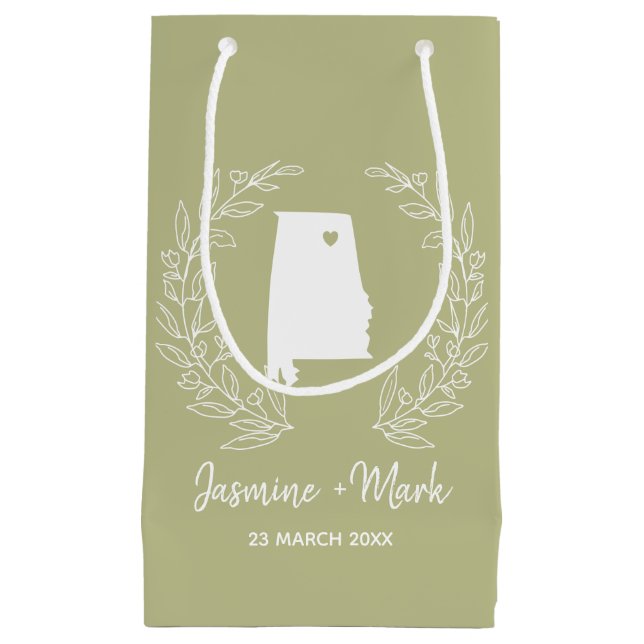 Sacola Para Presentes Pequena Favor de casamento para o destino estadista do Ala (Frente)