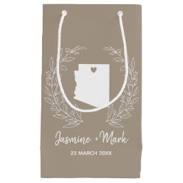 Sacola Para Presentes Pequena favores de casamento do mapa do estado da arizona 