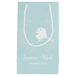 Sacola Para Presentes Pequena Favoritos de casamento do mapa estadual do Alasca 