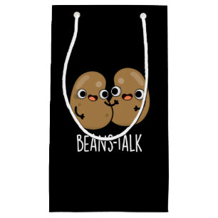 Sacola Para Presentes Pequena Feijões Falam Engraçado Veggie Bean Pun Dark BG