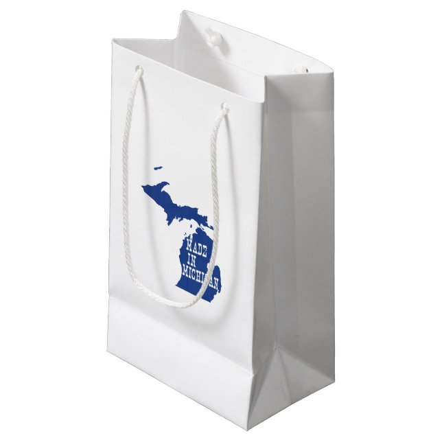 Sacola Para Presentes Pequena Feito em Michigan Silhouette Gift Bag (Frente inclinada)