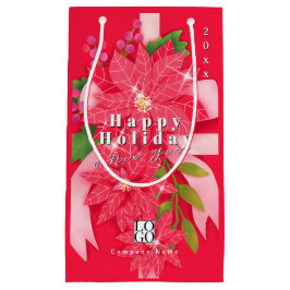 Sacola Para Presentes Pequena Felicidade Férias Ano Novo Logotipo Empresarial Ve