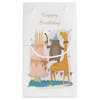 Feliz aniversário. Bons animais. Girafa de urso en