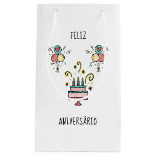 Sacola Para Presentes Pequena Feliz Aniversário   Happy Birthday