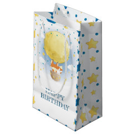Sacola Para Presentes Pequena Feliz Aniversário Lua Ar Balão