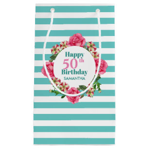 Sacola Para Presentes Pequena Feliz Aniversário Rosa Rosa Rosa Vermelha Tripa