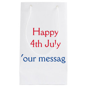 Sacola Para Presentes Pequena Feliz dia 4 de julho dia da independência adicione