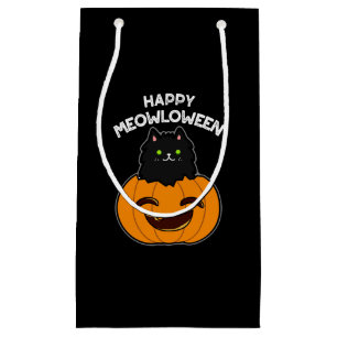 Sacola Para Presentes Pequena Feliz Dia das Bruxas Negra Gato Negro Pun Dark BG