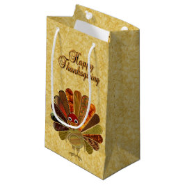 Sacola Para Presentes Pequena Feliz Dia de Ação de Graças à Turquia