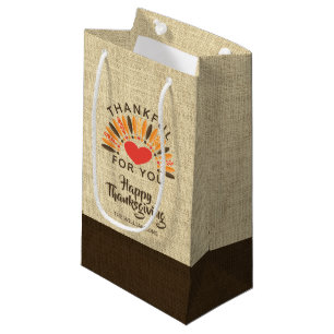 Sacola Para Presentes Pequena Feliz Dia de Ação de Graças POR VOCÊ