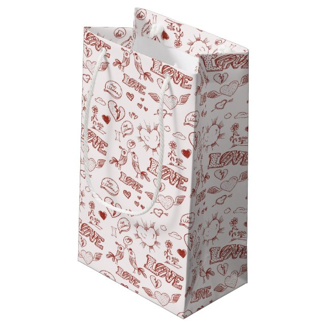 Sacola Para Presentes Pequena Feliz dia dos namorados (Verso inclinado)