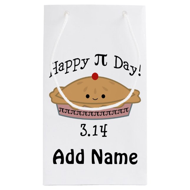 Sacola Para Presentes Pequena Feliz Dia Pi! (Verso)