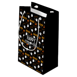 SACOLA PARA PRESENTES PEQUENA FELIZ HALLOWEEN SPOOKY ESCLARECIDO