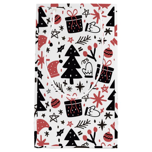 Sacola Para Presentes Pequena "Feliz Natal" (Frente)