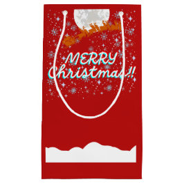 Sacola Para Presentes Pequena Feliz Natal com os Papais noeis.